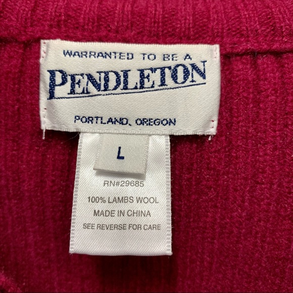 Pendleton Wool Quarter Zip Vest Womens Large Red - Picture 5 of 5
